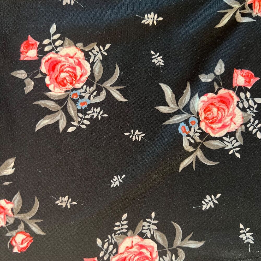 BNWOT Womens 90s Vintage Style Sexy Sleeveless Black Floral Rose Dress by H&M - Picture 6 of 7